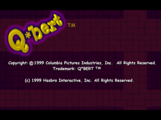 Q*bert title screen for Playstation